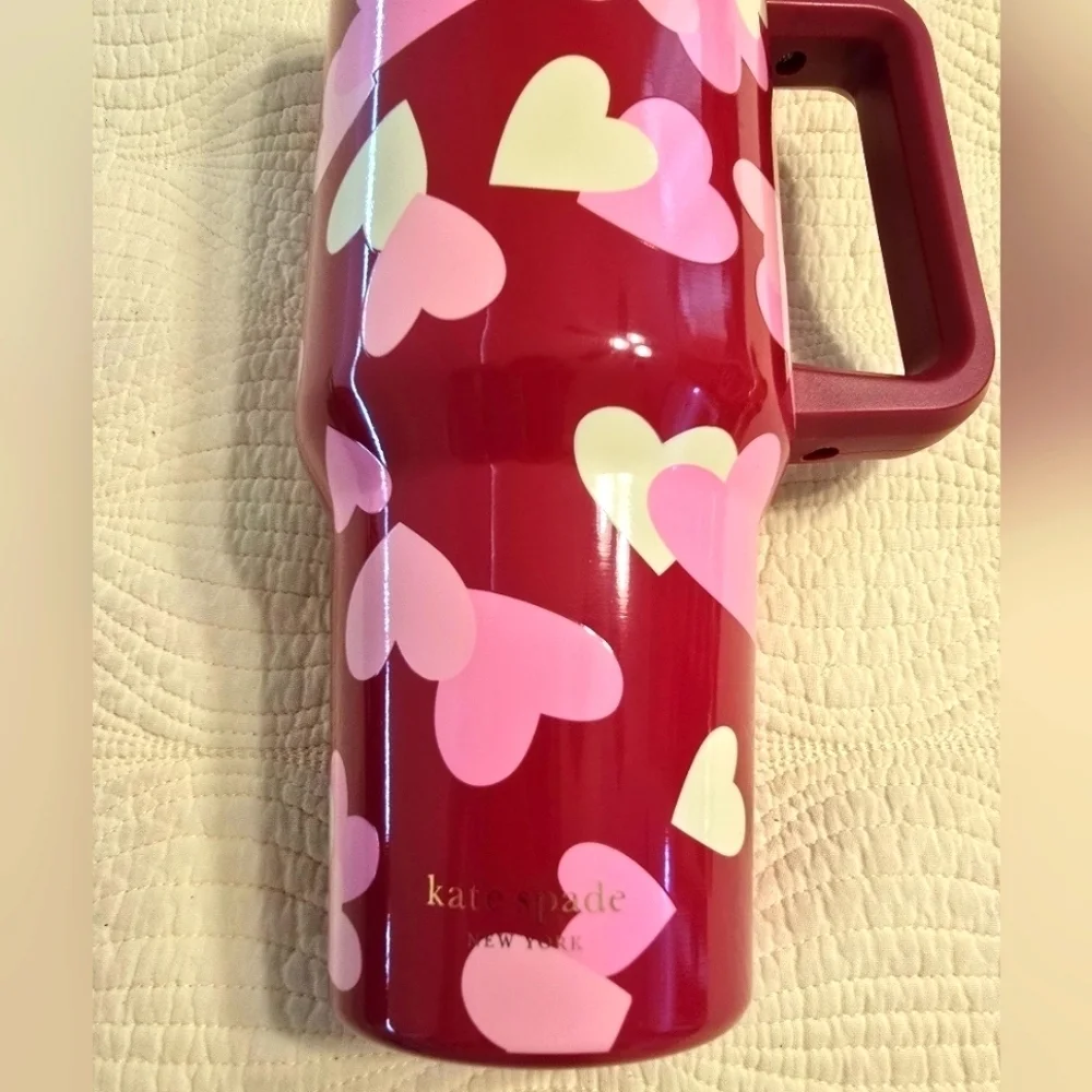 NWT Kate Spade Valentine Heart Stainless Steel Tumbler,  40 oz